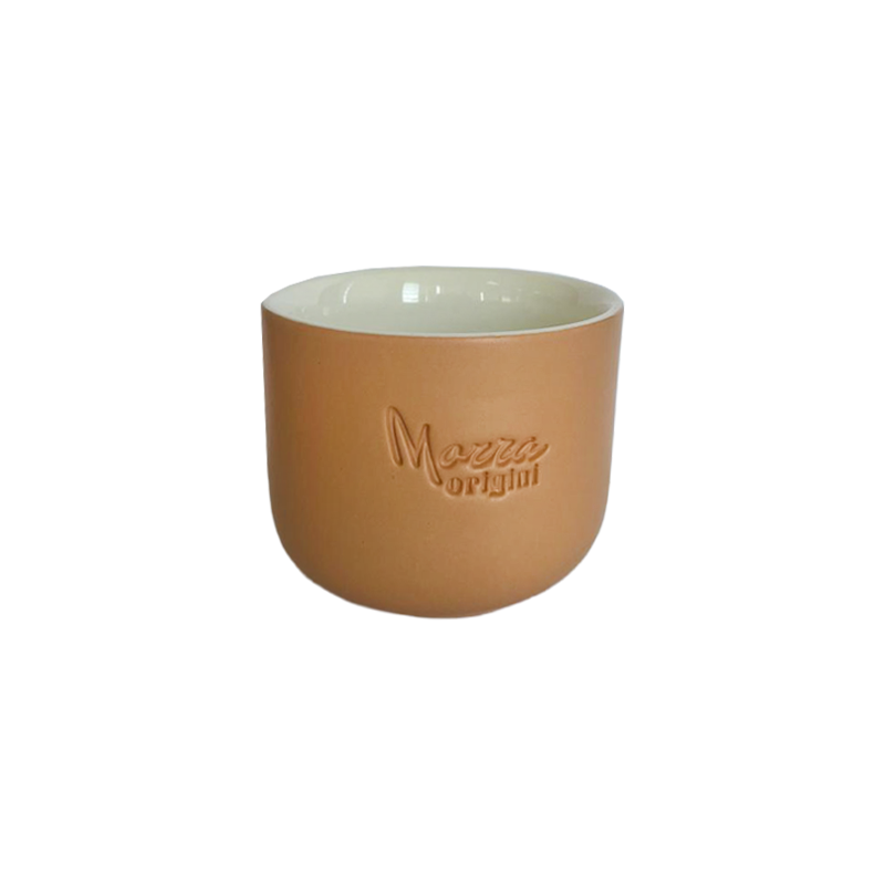 Ceasca cappuccino flat white, embosata Morra origini, bej, 200 ml