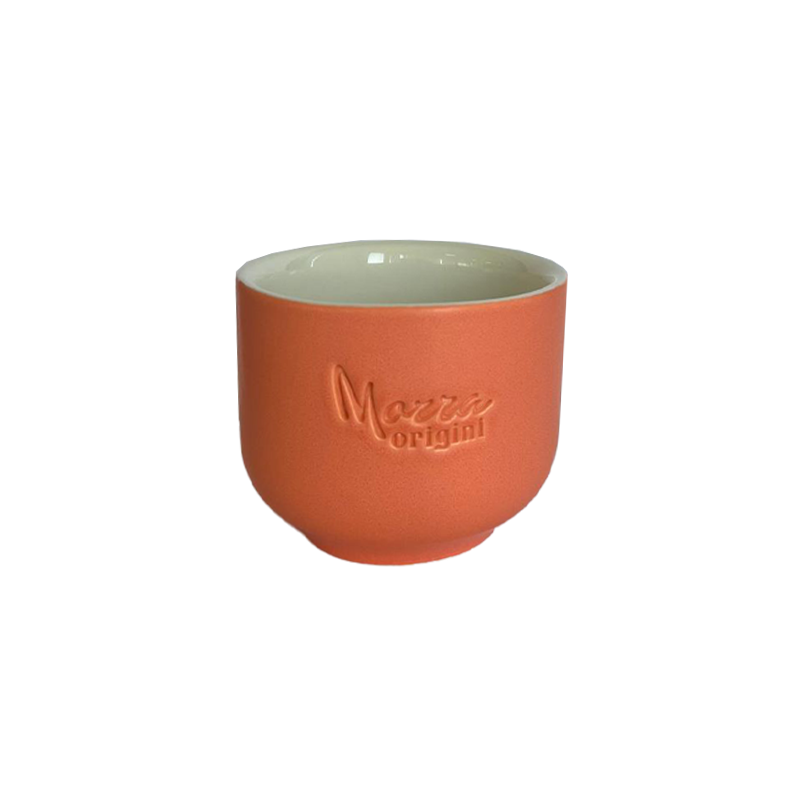 Ceasca cappuccino/flat white, embosata Morra origini, portocaliu, 200 ml